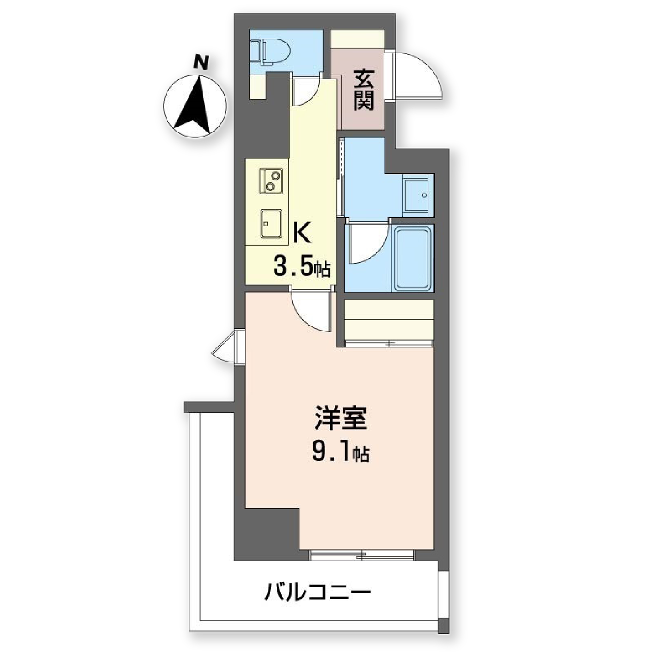 ロイヤルパークヒルズうめきた0305号室の間取り