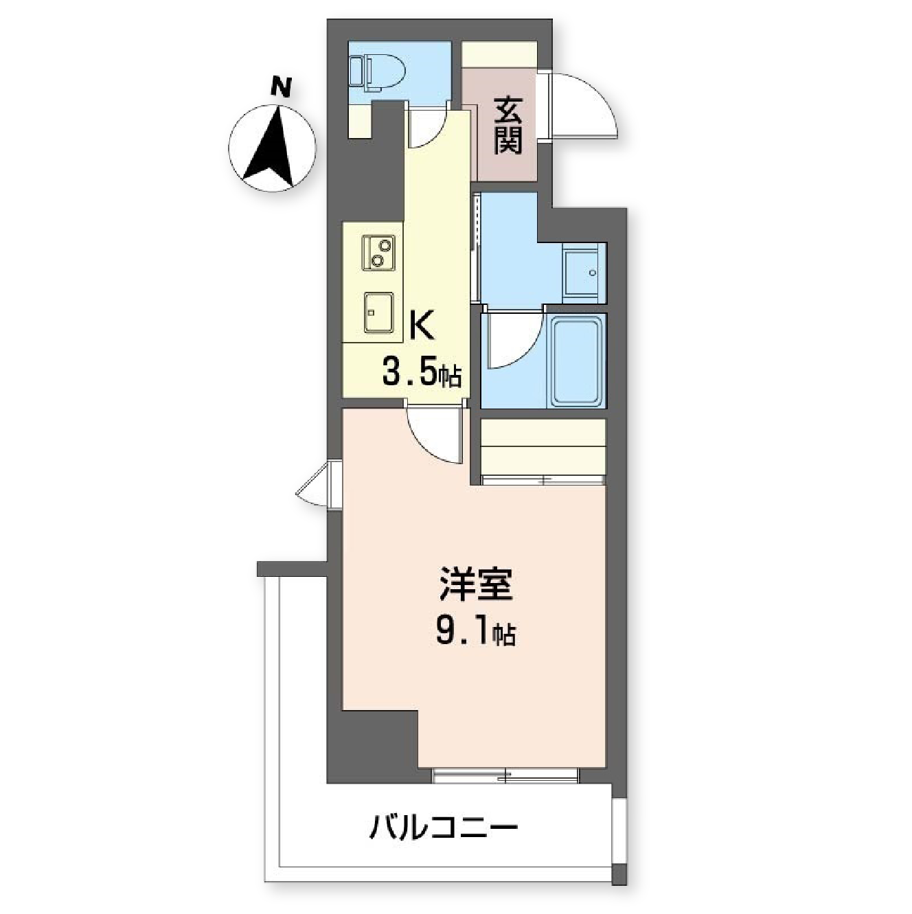 ロイヤルパークヒルズうめきた0605号室の間取り